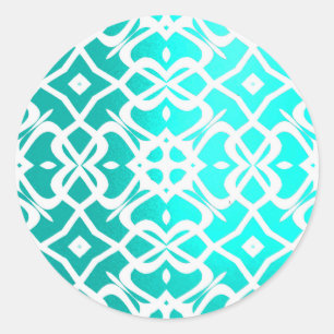 Pegatina de patrón de encaje X azul de bebé metáli