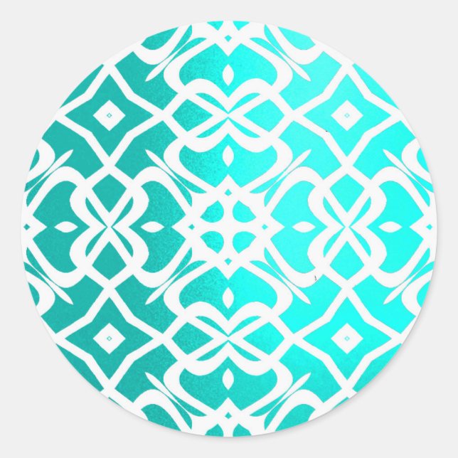 Pegatina de patrón de encaje X azul de bebé metáli (Anverso)