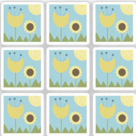 Pegatina de patrón floral botánico de girasol mode