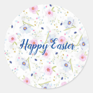 Pegatina de patrón floral lindo de Pascua