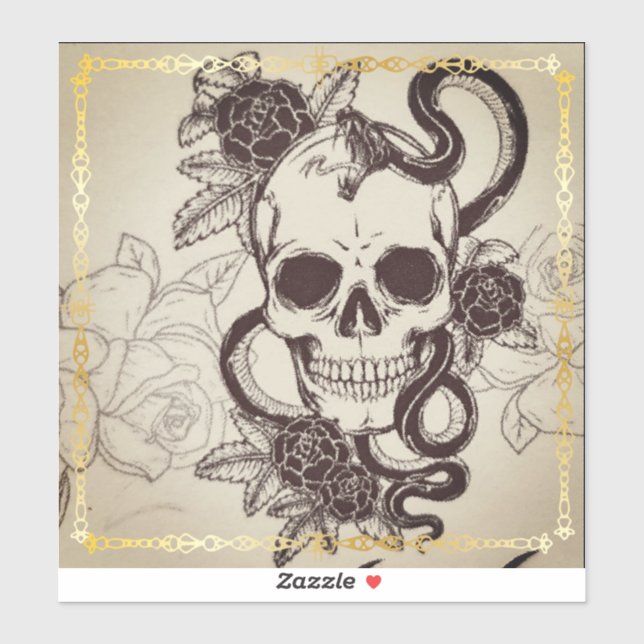 Pegatina de patrones de cráneo de Halloween. (Hoja)