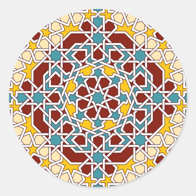 Pegatina de patrones geométricos islámicos (Anverso)