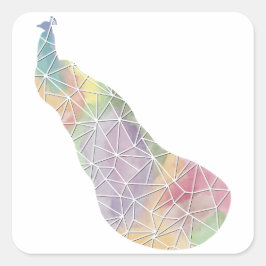 Pegatina de pavo real con mosaico de papel