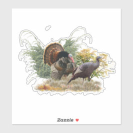 Pegatina de pavos salvajes