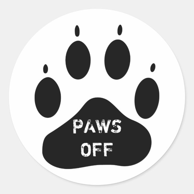 Pegatina de Paws Off (Anverso)