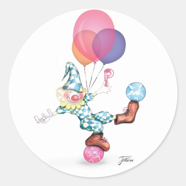 Pegatina de payaso feliz (Anverso)