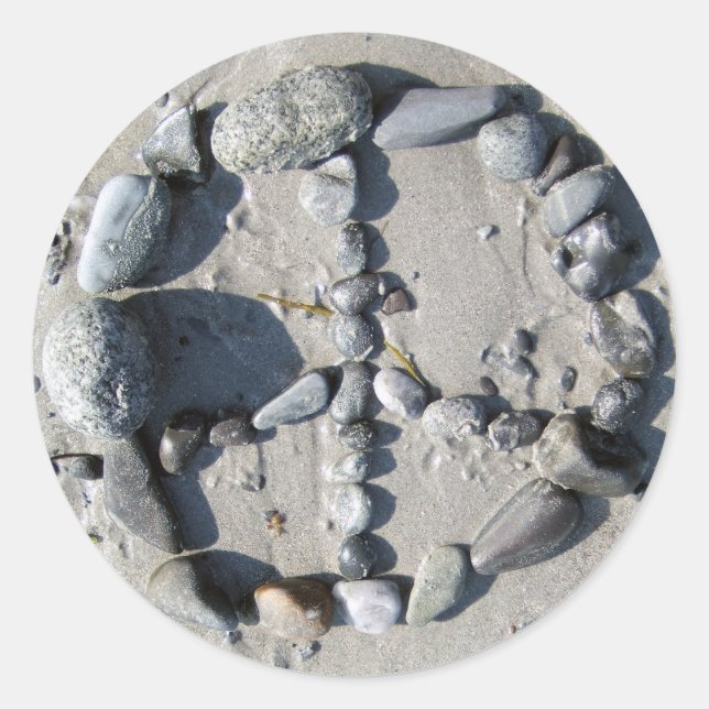 Pegatina de paz apedreado (Anverso)