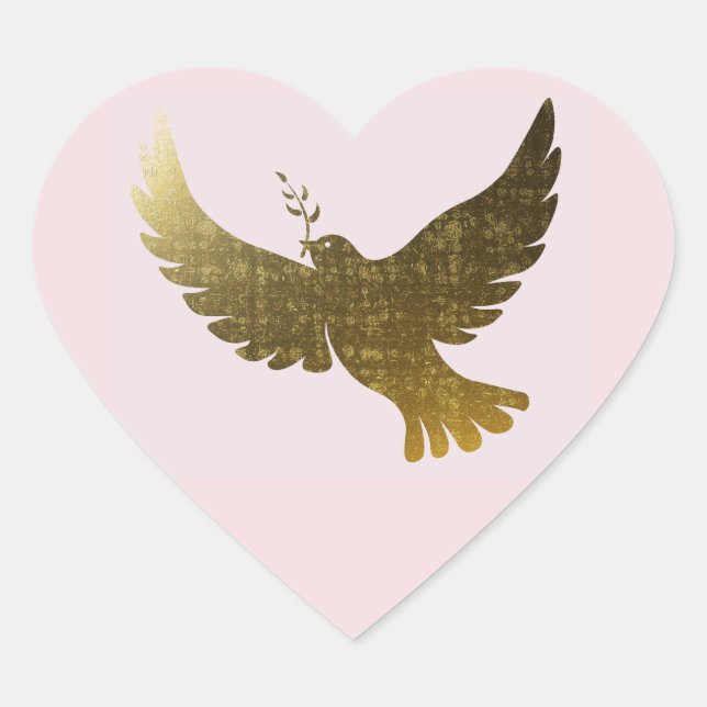 Pegatina de Peace Dove Heart (Anverso)