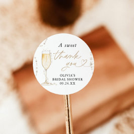 Pegatina de Pearls & Prosecco Bridal Shower Favor