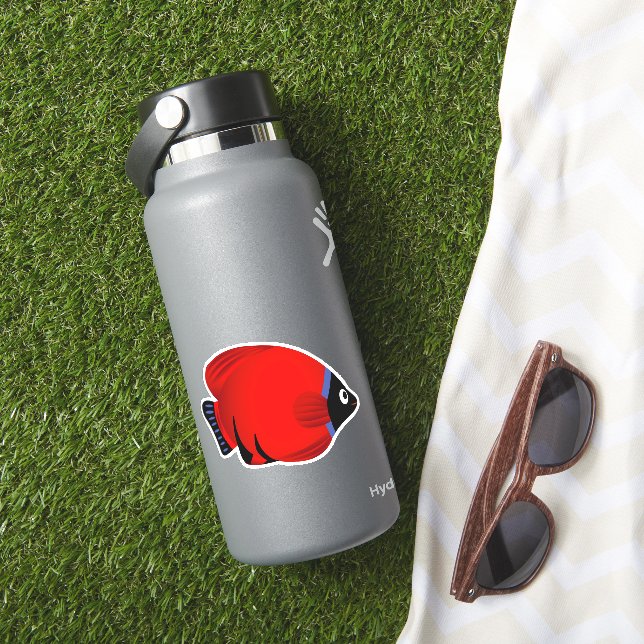 Pegatina de peces azul rojo personalizado (HydroFlask Insitu)