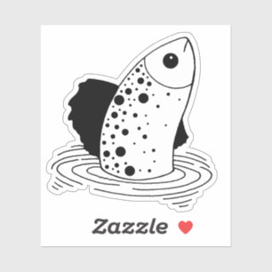 Pegatina de peces de línea Art
