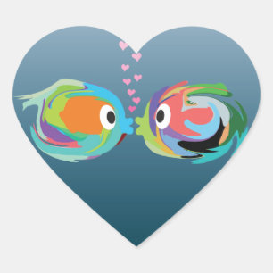 Pegatina de peces Kissing