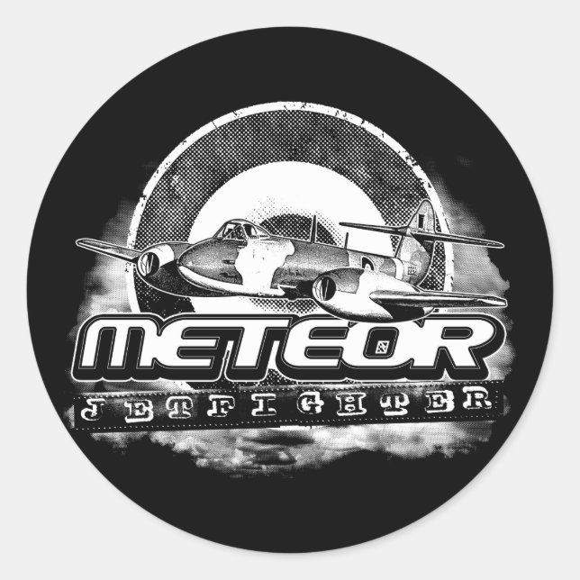 Pegatina de Pegatina redondo clásico de Meteor (Anverso)