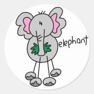 Pegatina de Pegatinas de la Figura de Palo elefant