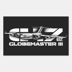 Pegatina de Pegatinas de Rectángulo C-17 Globemast