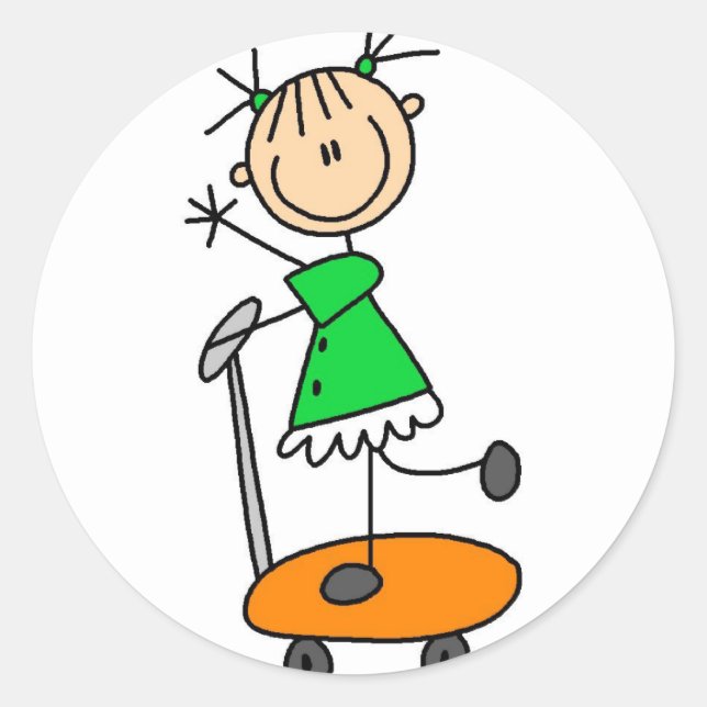 Pegatina de Pegatinas de Skateboarding chica (Anverso)