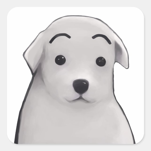 Pegatina de perrito sorprendido  (Anverso)