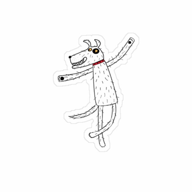 Pegatina de perro bailando (Fun dancing dog cartoon sticker)
