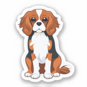 Pegatina de perro Cavalier king charles ilustrados