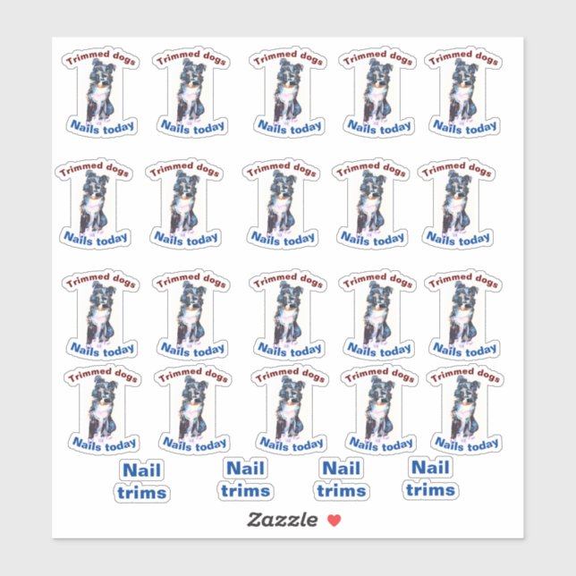 pegatina de perro con uñas recortadas (Hoja)