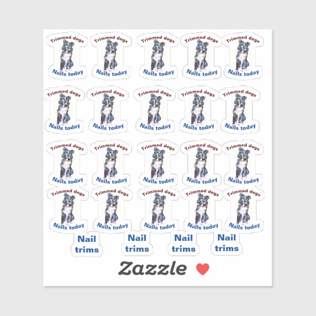 pegatina de perro con uñas recortadas (Hoja)