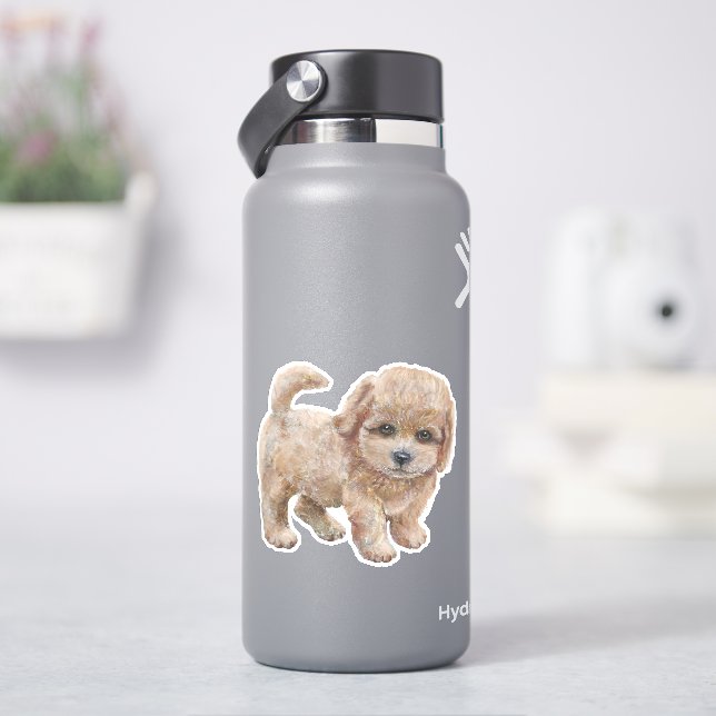 Pegatina de Perro de Cavapoo Puppy Cartoon (hidrofrasco)