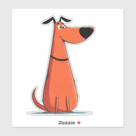 Pegatina de perro de dibujos animados divertida