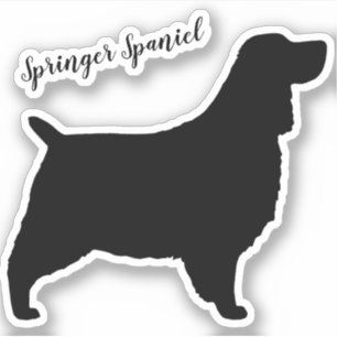 Pegatina de Perro de Silhouette en Español Springe