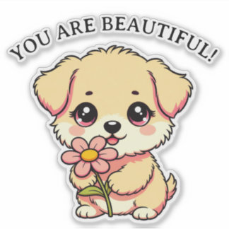 Pegatina de perro eres hermoso – Cachorro lindo so