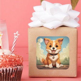 Pegatina de perro lindo