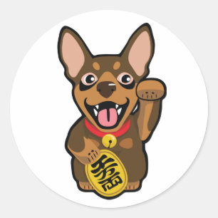 Pegatina de Perro Mín Pin Pinscher Chocolate Minim