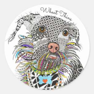 Pegatina de Perro Terrier de raza mixta, suave y c