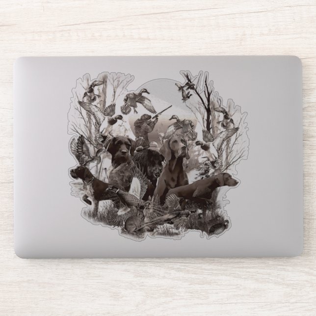 Pegatina de perros cazadores (Ordenador)