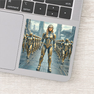 Pegatina de Personaje de Ciencia Ficción Femenino