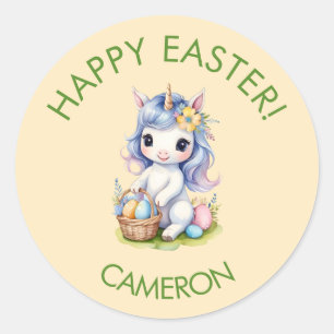 Pegatina de Personalizable de Cute Happy Easter Un