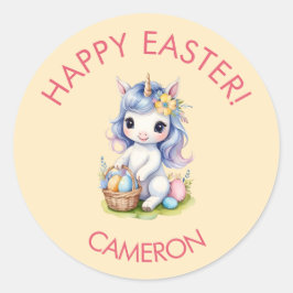 Pegatina de Personalizable de Cute Happy Easter Un