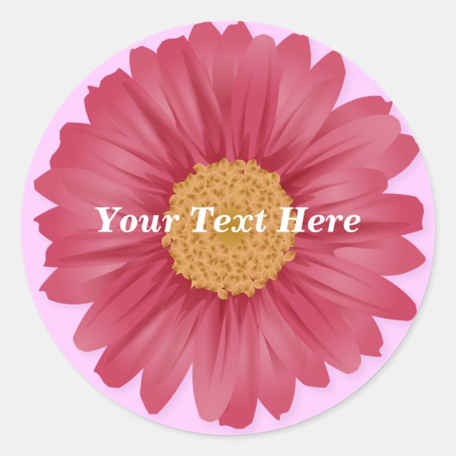 Pegatina de Personalizable Pink Gerbera Daisy (Anverso)