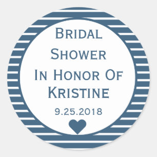 Pegatina de Personalizable Seersucker Blue Bridal