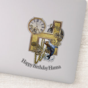 Pegatina de personalización de cumpleaños de la le