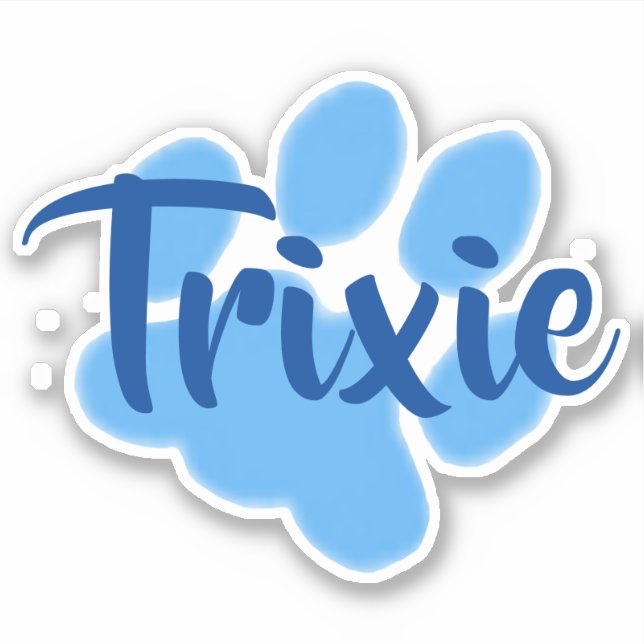 Pegatina de personalizado de huella azul (Anverso)