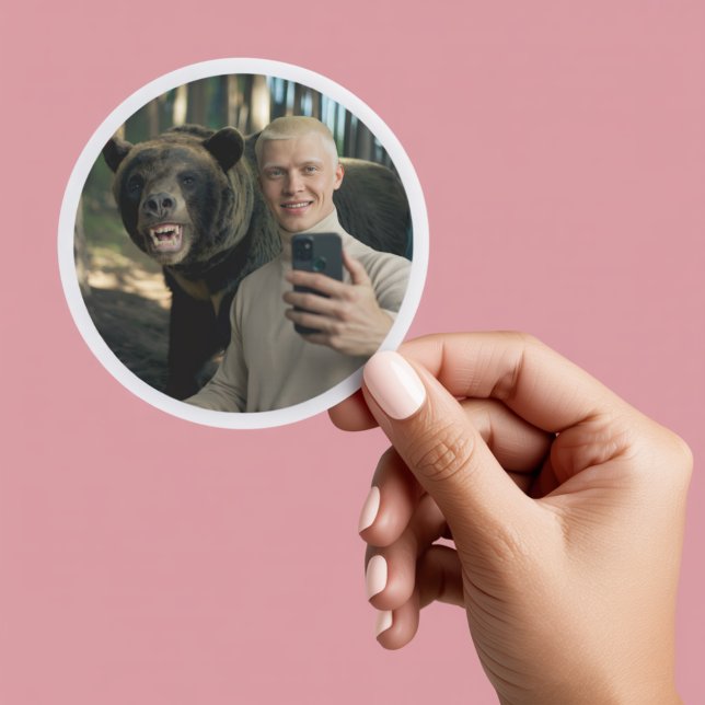 Pegatina de Personalizado de Oso Gracioso Selfie - (Subido por el creador)