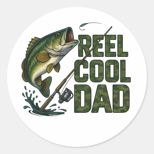 Pegatina de pesca Reel Guay Dad - Regalo del Día d (Anverso)