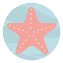 Pegatina de pescado con estrellas del mar
