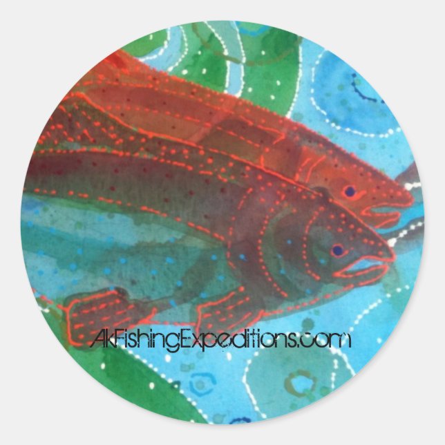 Pegatina de pescado de Alaska (Anverso)