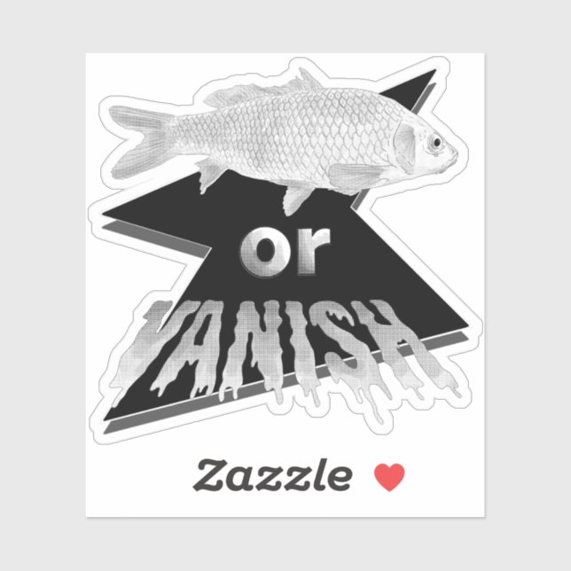 Pegatina de pescado o vertido - Monocromo (Hoja)