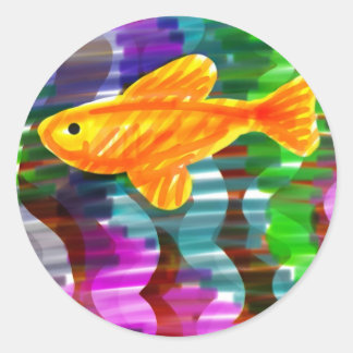 Pegatina De Pescado Pintado A Mano