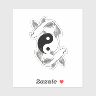 Pegatina de pez Koi Ying Yang
