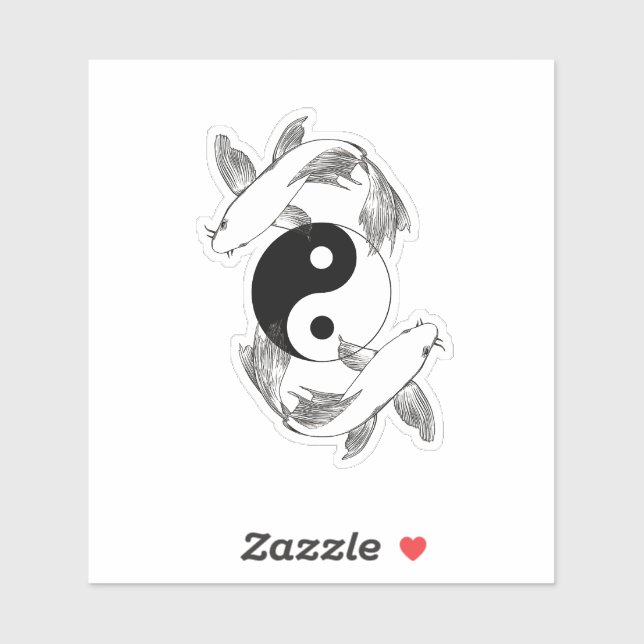 Pegatina de pez Koi Ying Yang (Hoja)