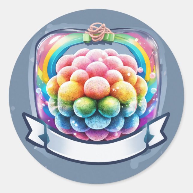 Pegatina De Pila De Libros De Adornición Rosa - 2D (Anverso)