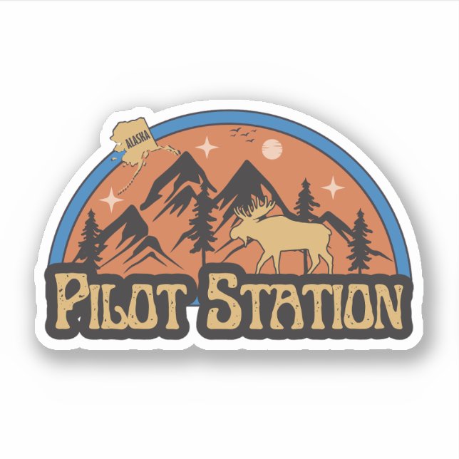 Pegatina de Pilot Station, Alaska (Anverso)